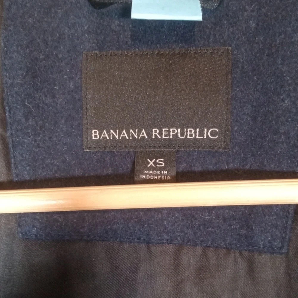 Banana Republic Wool Shirt Jacket Navy Blue Full Zip Office Winter Xs Men